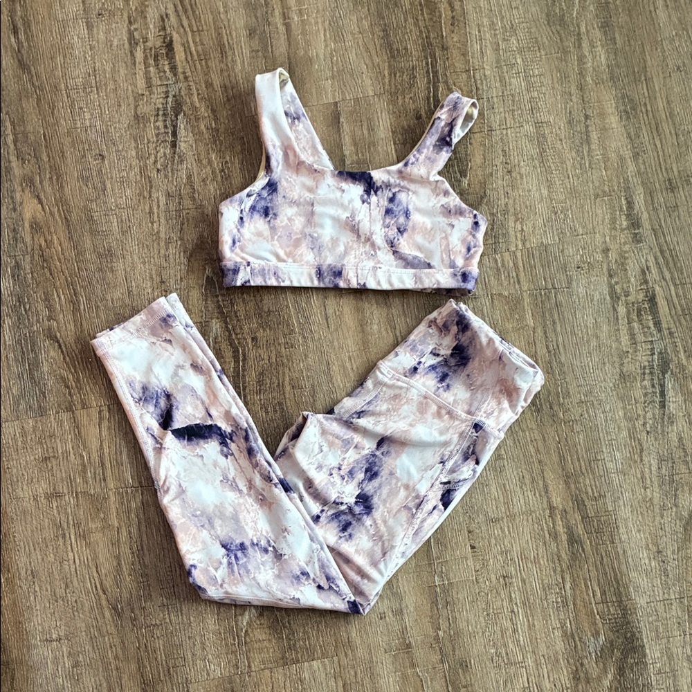 Tie-Dye Sports Bra and Leggings Set